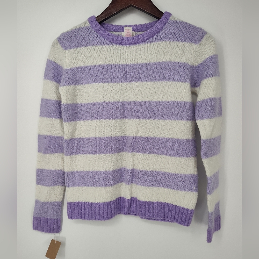 Circo Purple and White Striped Girls Sweater Size X Large 14/16